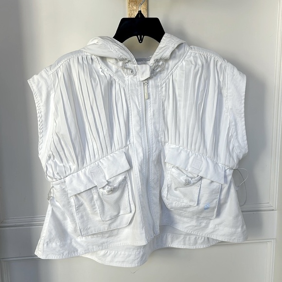 FP MOVEMENT Free People Full Zip Hooded Oversized Vest Size Small White Color - Picture 4 of 13